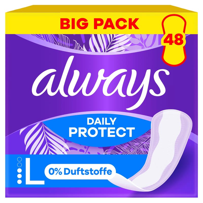 Always Daily Slipeinlagen Daily Protect Long ohne Duft BigPack