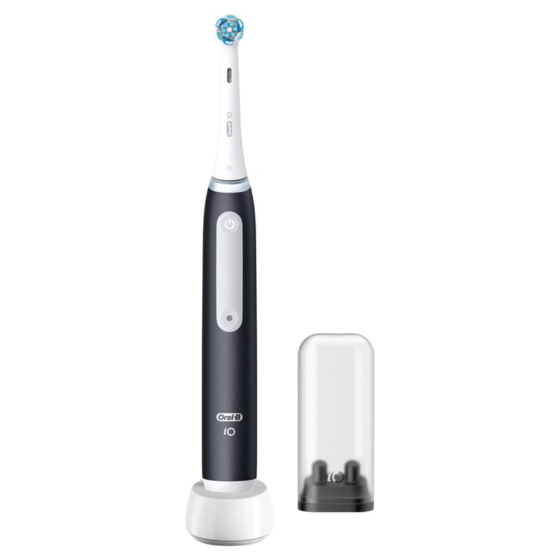 Oral-B iO 3 Elektrische Zahnbürste | Matt Black | 1 Aufsteckbürste | Aufsteckbürstenhalter