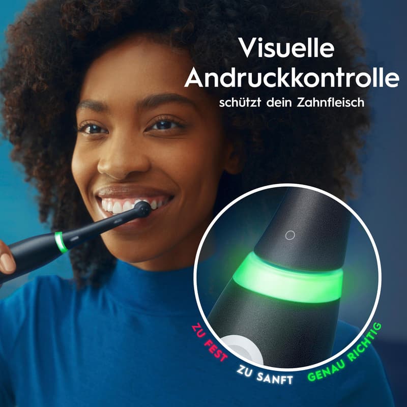 Oral-B iO 3 Elektrische Zahnbürste | Matt Black | 1 Aufsteckbürste | Aufsteckbürstenhalter