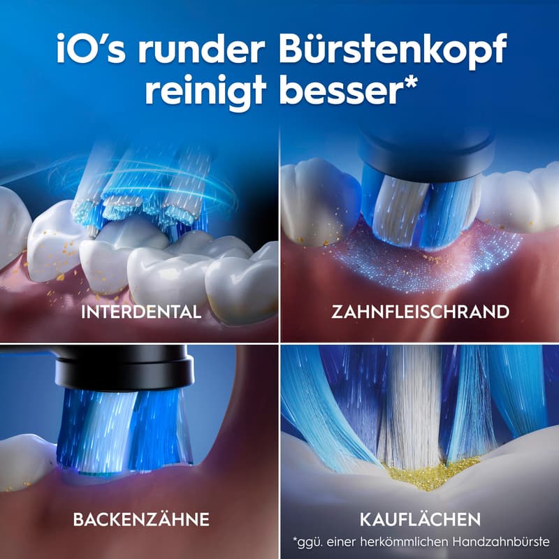 Oral-B iO 3 Elektrische Zahnbürste | Matt Black | 1 Aufsteckbürste | Aufsteckbürstenhalter