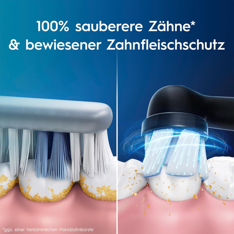 Oral-B iO 3 Elektrische Zahnbürste | Matt Black | 1 Aufsteckbürste | Aufsteckbürstenhalter