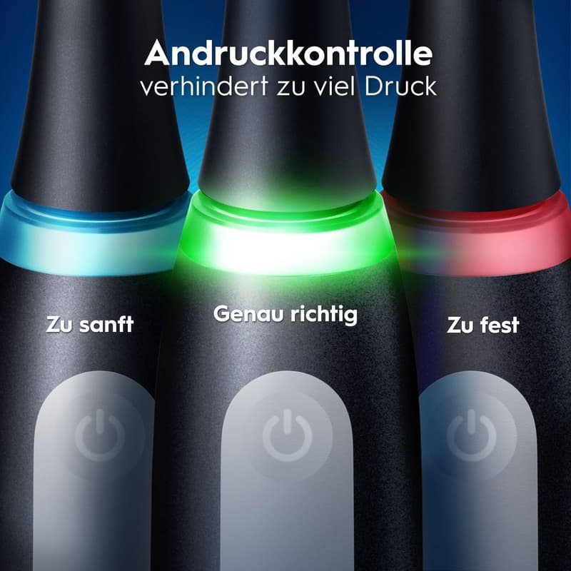 Oral-B iO 3 Elektrische Zahnbürste | Matt Black | 1 Aufsteckbürste | Aufsteckbürstenhalter
