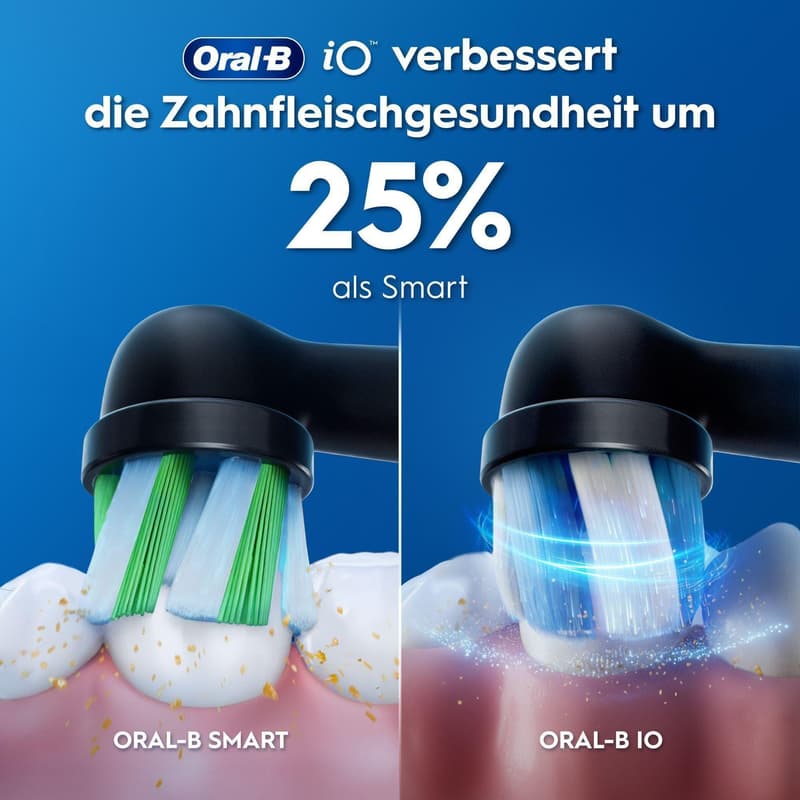 Oral-B iO 3 Elektrische Zahnbürste | Matt Black | 1 Aufsteckbürste | Aufsteckbürstenhalter