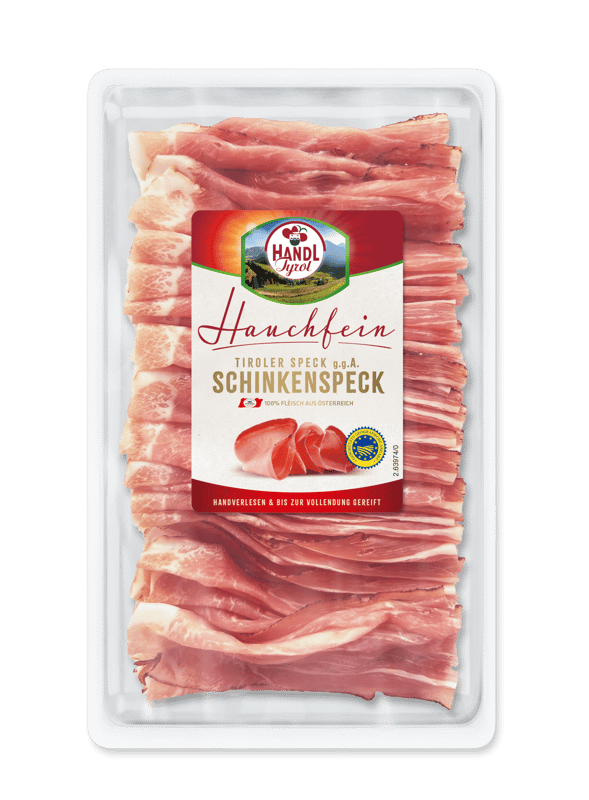 Handl AMA Tyrolean bacon PGI, wafer-thin ham bacon