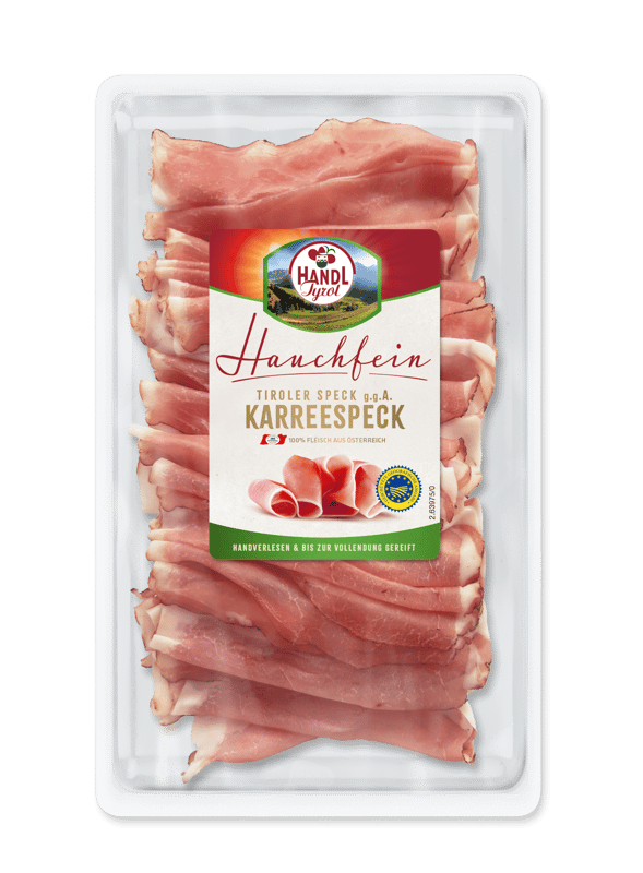 Handl Tyrol AMA Tiroler Speck g. g. A. Karreespeck hauchfein