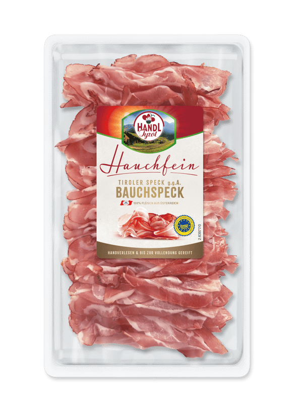 Handl Tyrol AMA Tiroler Speck g. g. A. Bauchspeck hauchfein