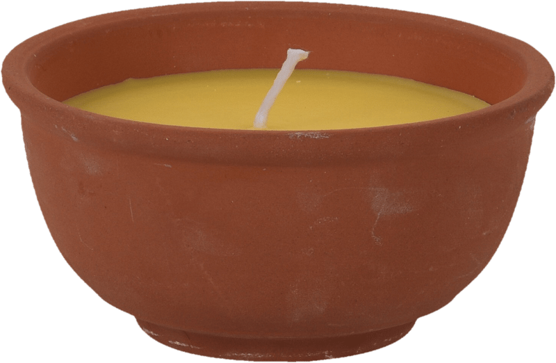 Candle In Terracotta Pot
