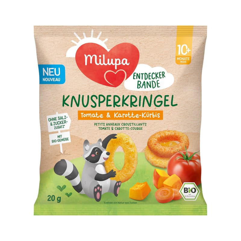 Milupa Entdeckerbande – Tomato and Carrot-Pumpkin Crispy Rings