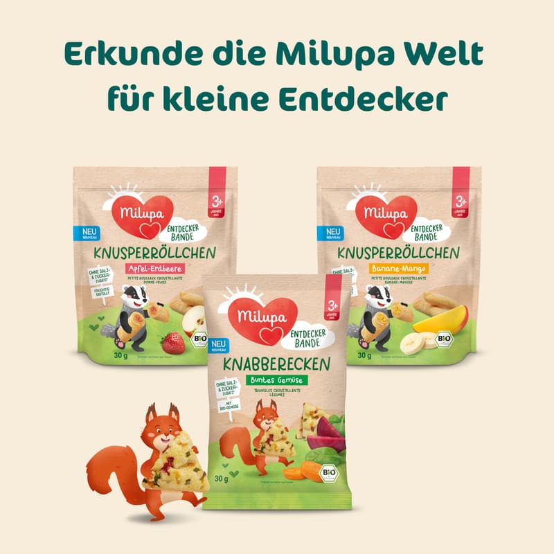 Milupa Discovery Gang – Colorful Vegetable Snack Corners