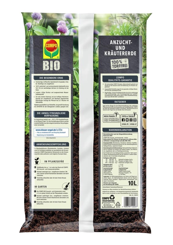 COMPO BIO Anzucht- und Kräutererde torffrei