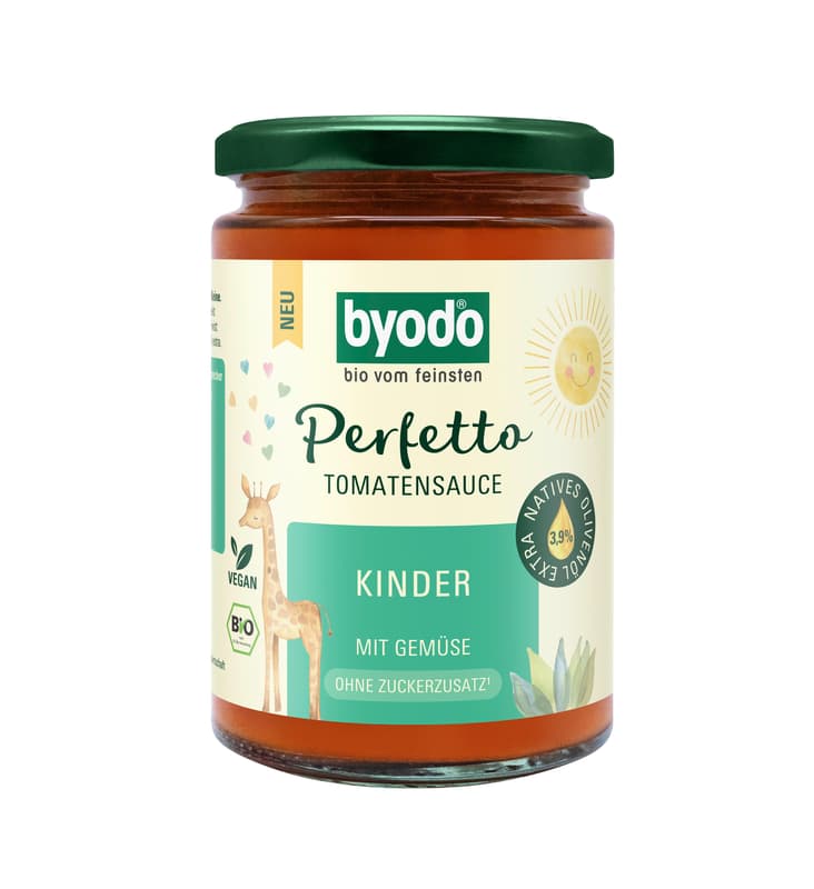 Byodo BIO Perfetto Tomatensauce Kinder, mit nativem Olivenöl extra
