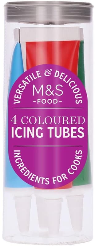 M&S 4 coloured icing tubes