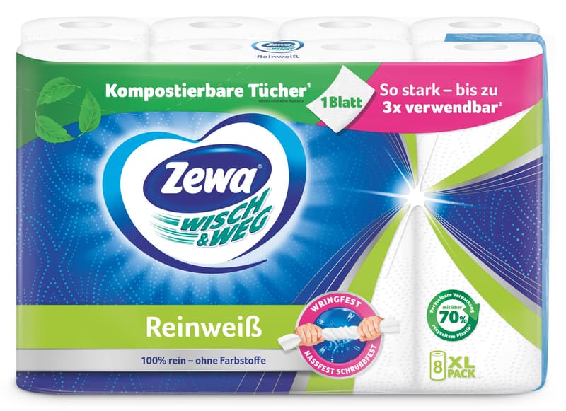 Zewa Wisch&Weg Pure white 8x45 sheets