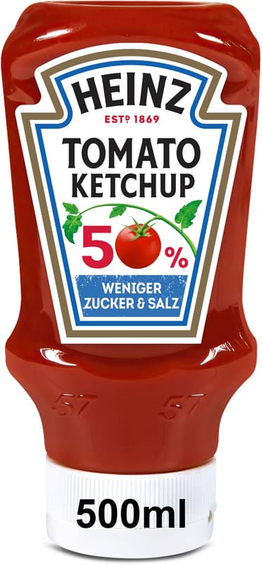 Heinz Tomato Ketchup 50% weniger Zucker & Salz