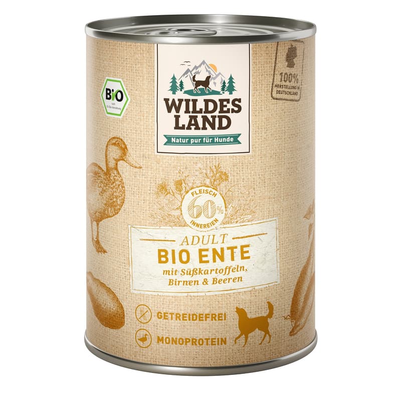 Wildes Land Bio Ente mit Süßkartoffel