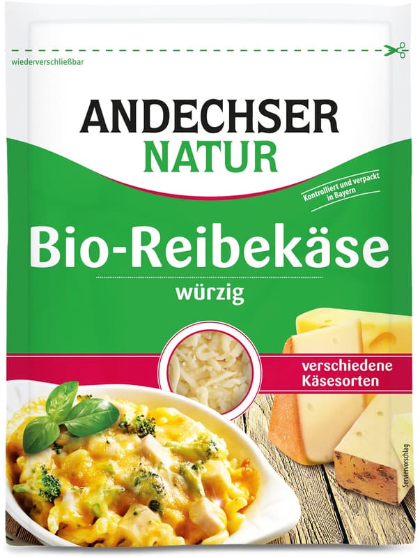 Andechser organic grated cheese 45%