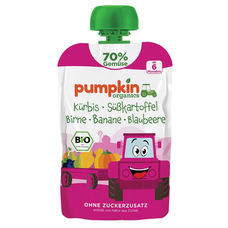 Pumpkin Organics/ Sunny/ Vegetable puree made from pumpkin, sweet potato with pear, banana, blueberry