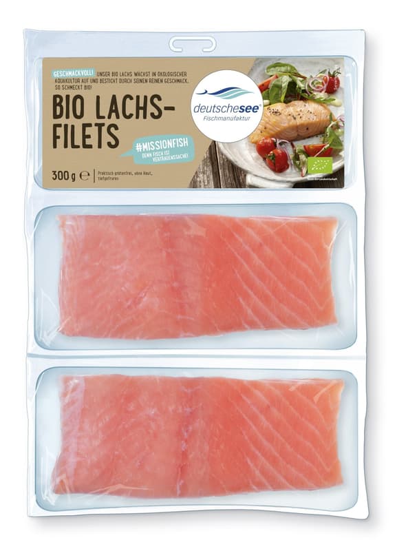 Deutsche See BIO Lachsfilets ohne Haut, gefroren