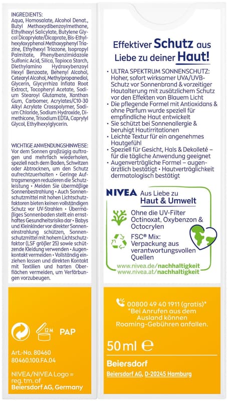 NIVEA SUN Face Creme LF50