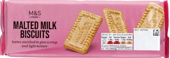 Marks & Spencer malted milk biscuits