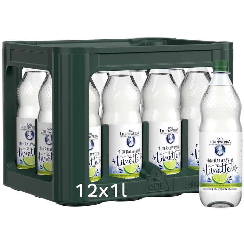 Bad Liebenwerda Mineralwasser Limette 12 x 1,0l (Mehrweg)