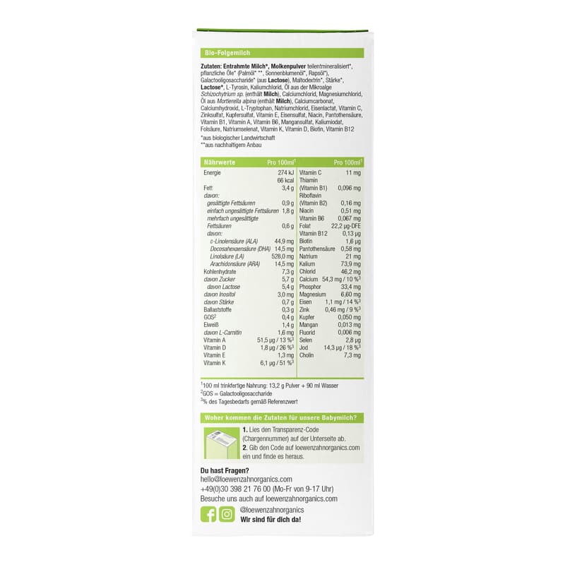 Löwenzahn Organics Folgemilch 6+ Monate