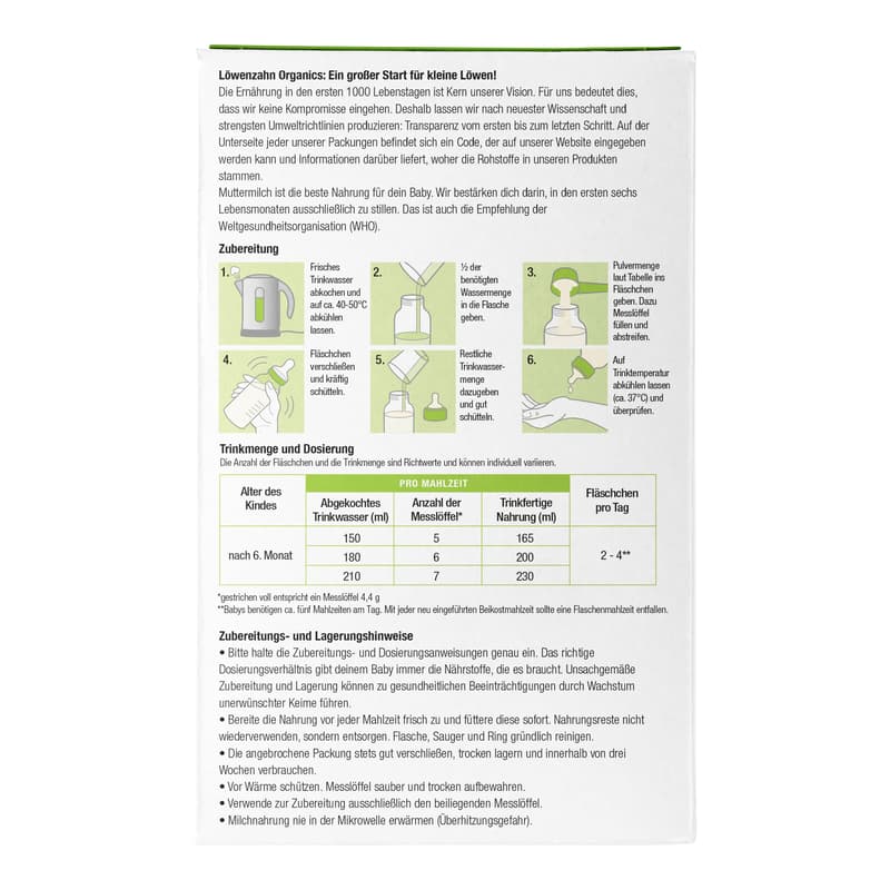 Löwenzahn Organics Folgemilch 6+ Monate
