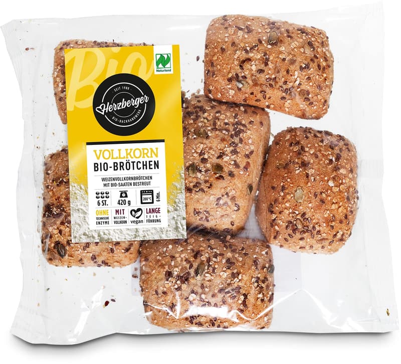 Herzberger organic wholemeal roll 6bag