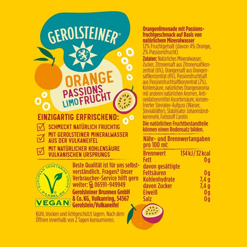 Gerolsteiner Orange-Passionsfrucht (MEHRWEG)