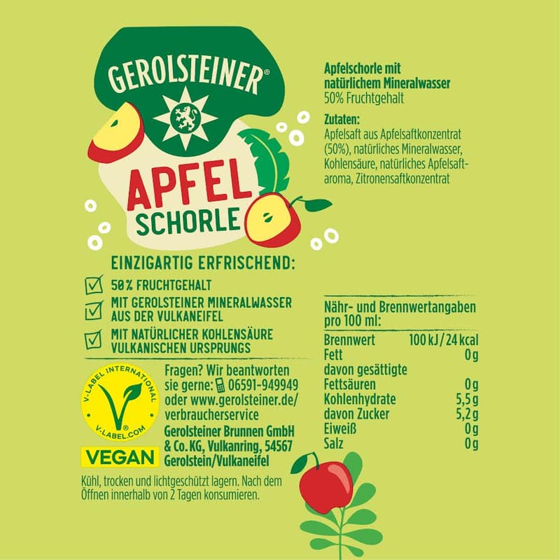 Gerolsteiner Apfelschorle (MEHRWEG)