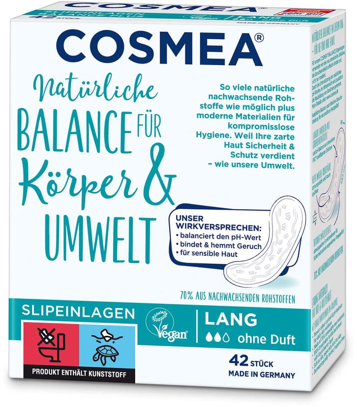 Cosmea® Slipeinlagen, Lang mit pH-Wert-Balance, 42 Stück