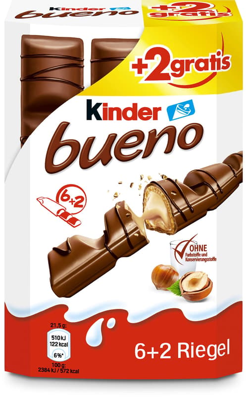 Kinder bueno 6 + 2 Stück
