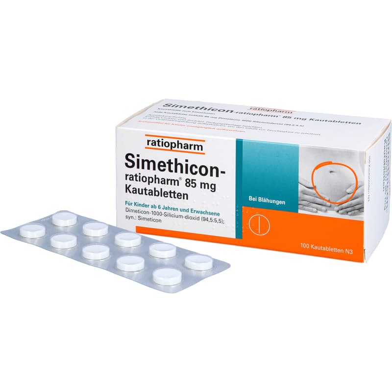 SIMETHICON-ratiopharm 85 mg Kautabletten