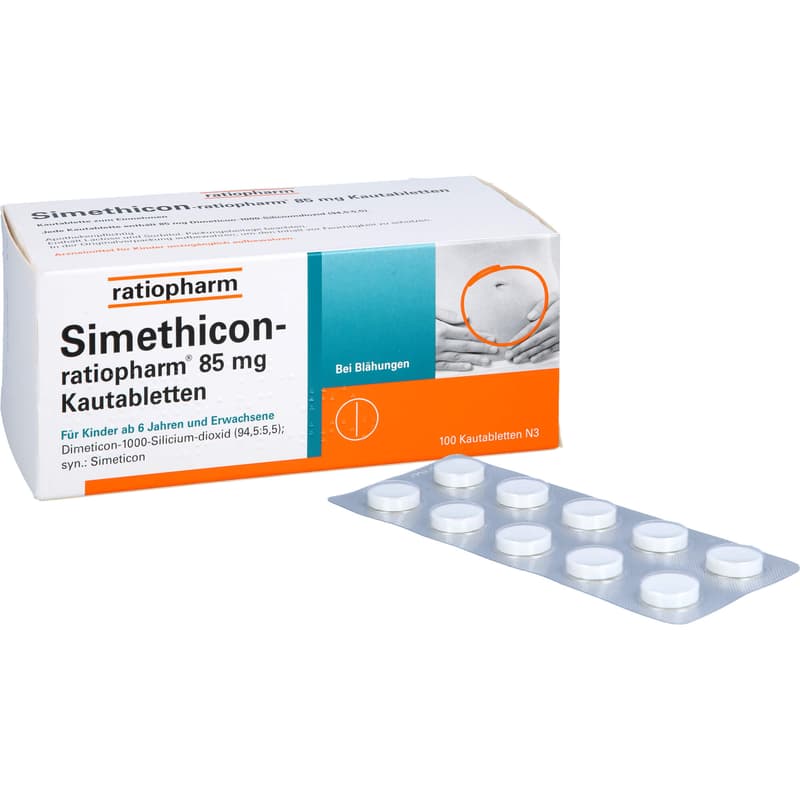 SIMETHICON-ratiopharm 85 mg Kautabletten