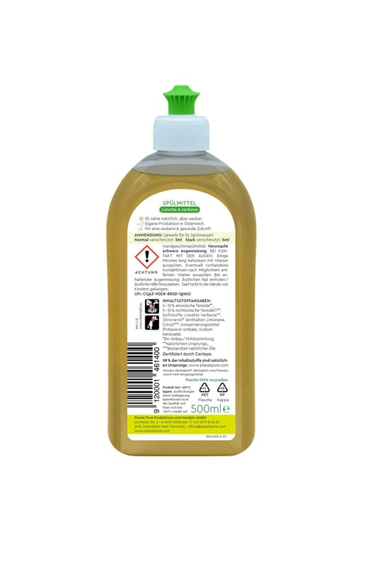 Planet Pure Spülmittel Limette & Verbene