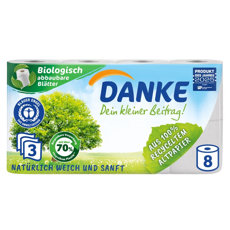 DANKE Toilettenpapier 3 lagig