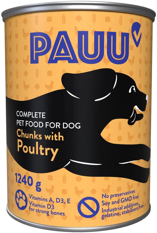 Pauu Hundefutter mit Geflügel in Sauce