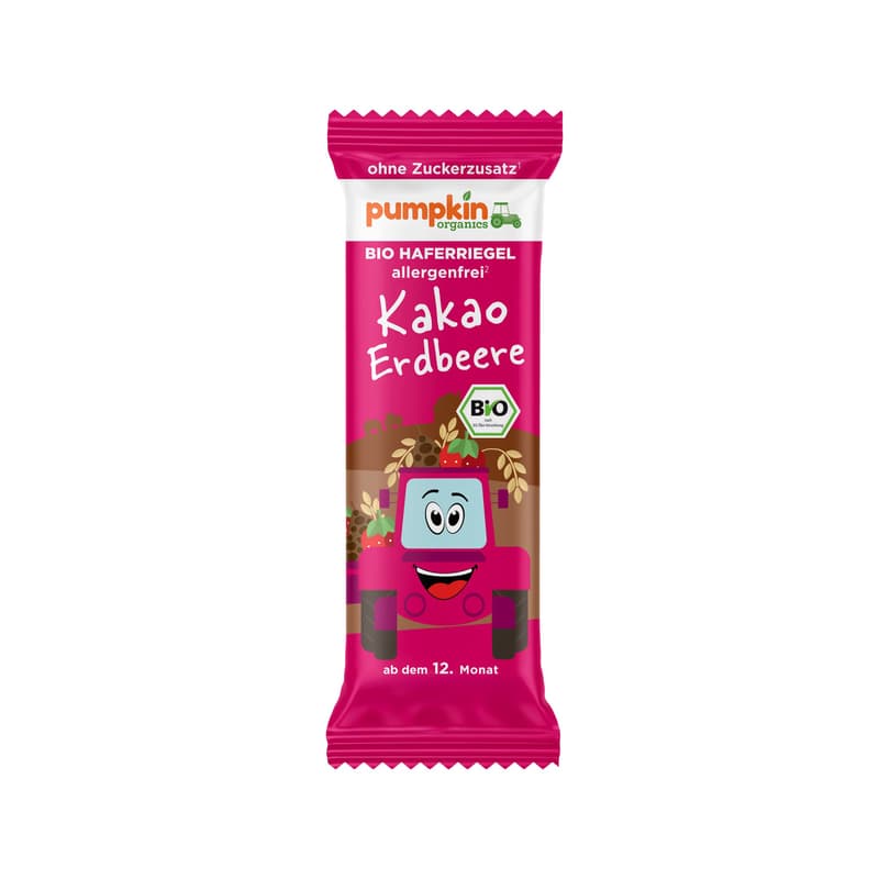 Pumpkin Organics/ Bio Haferriegel mit Kakao & Erdbeere