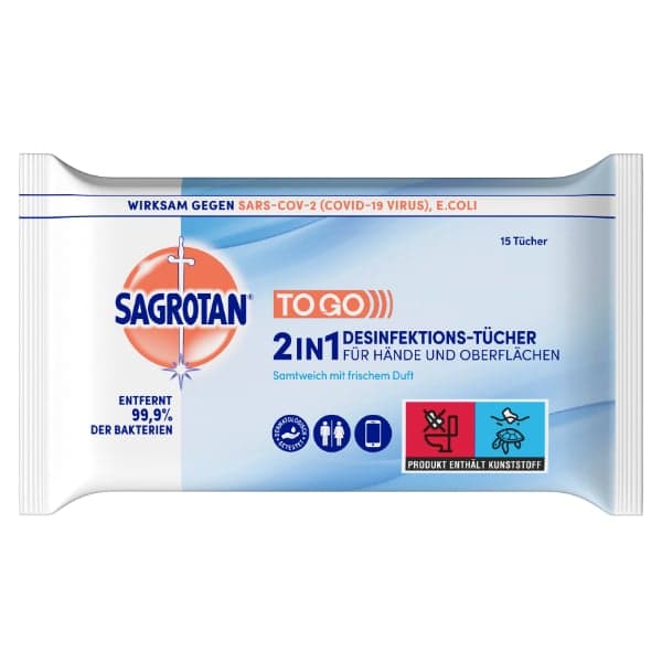 Sagrotan 2in1 Desinfektions-Tücher für Hände und Oberflächen