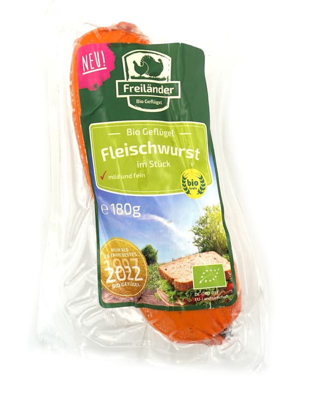 Poultry Ham sausage 3 x 180g, vac seales, casing not suitable for consumption