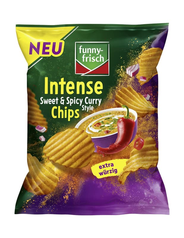 funny-frisch Intense Chips Sweet & Spicy Curry Style