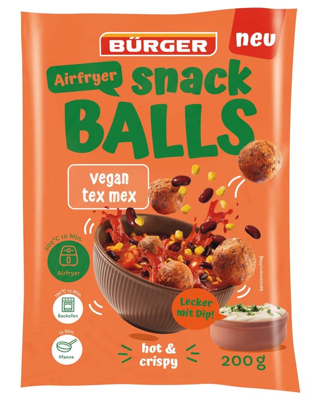 Bürger Airfryer Snack Balls - Tex-Mex - VEGAN