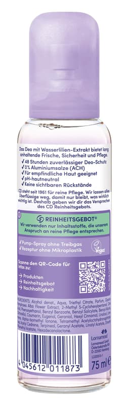 CD DEO ZERSTÄUBER WASSERLILIE