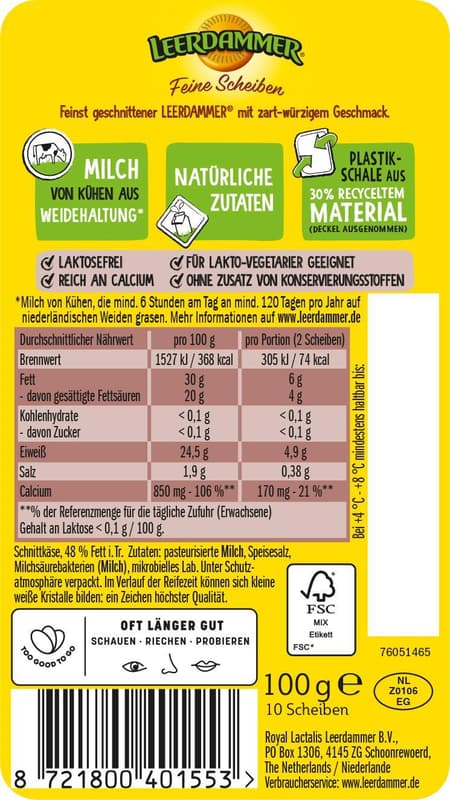 Leerdammer Feine Scheiben zart-würzig