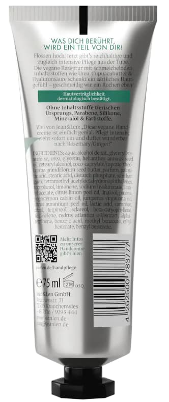 Jean&Len Hand Cream Very Awesome Rosemary Ginger
