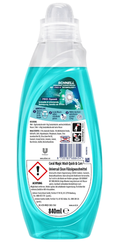 Coral Magic Wash Flüssig Universal Clean 21WL Kurzwäsche