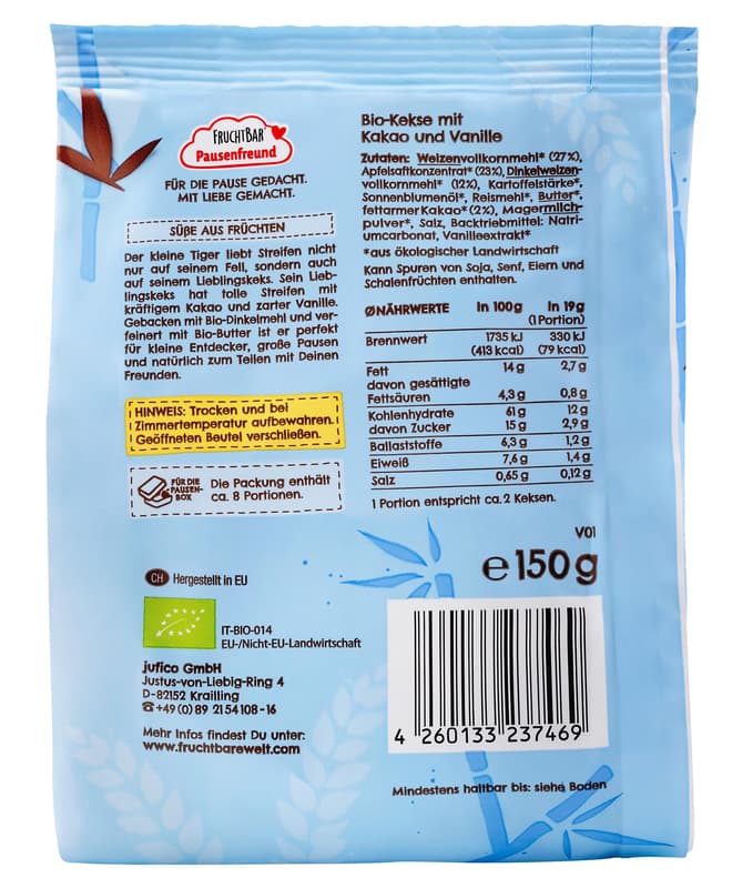 FruchtBar Pausenfreund Organic Strip Biscuits