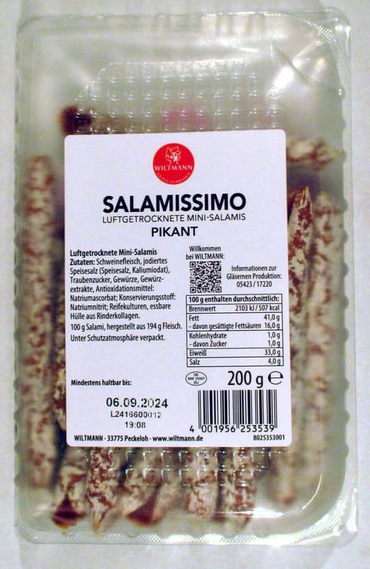 Wiltmann Salami Snack Pikant 200g