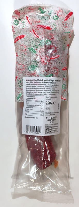 Wiltmann  Salami mit Hirsch- u Schweinefl. 250g