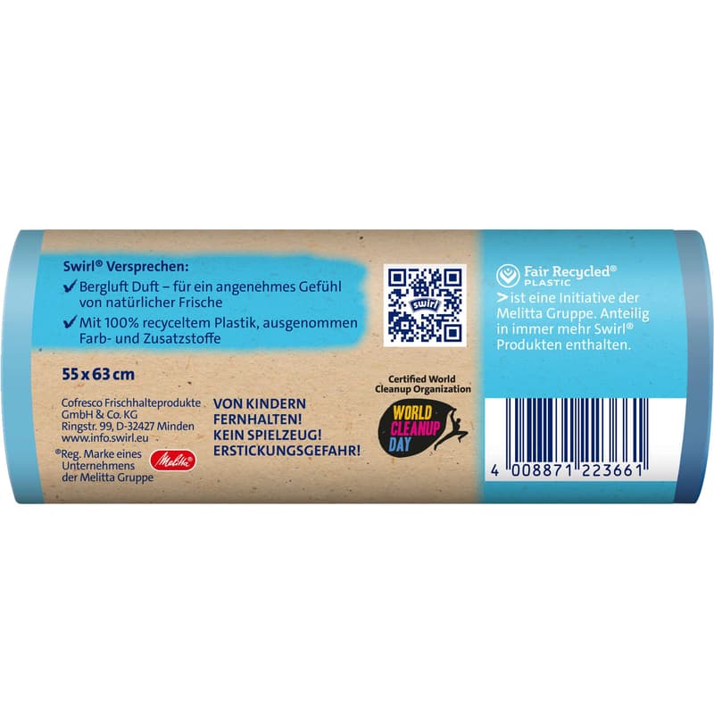 Swirl® 35L Zugband-Müllbeutel Alpenfrische